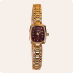 Gold Cushion Dial Colored Face Watch