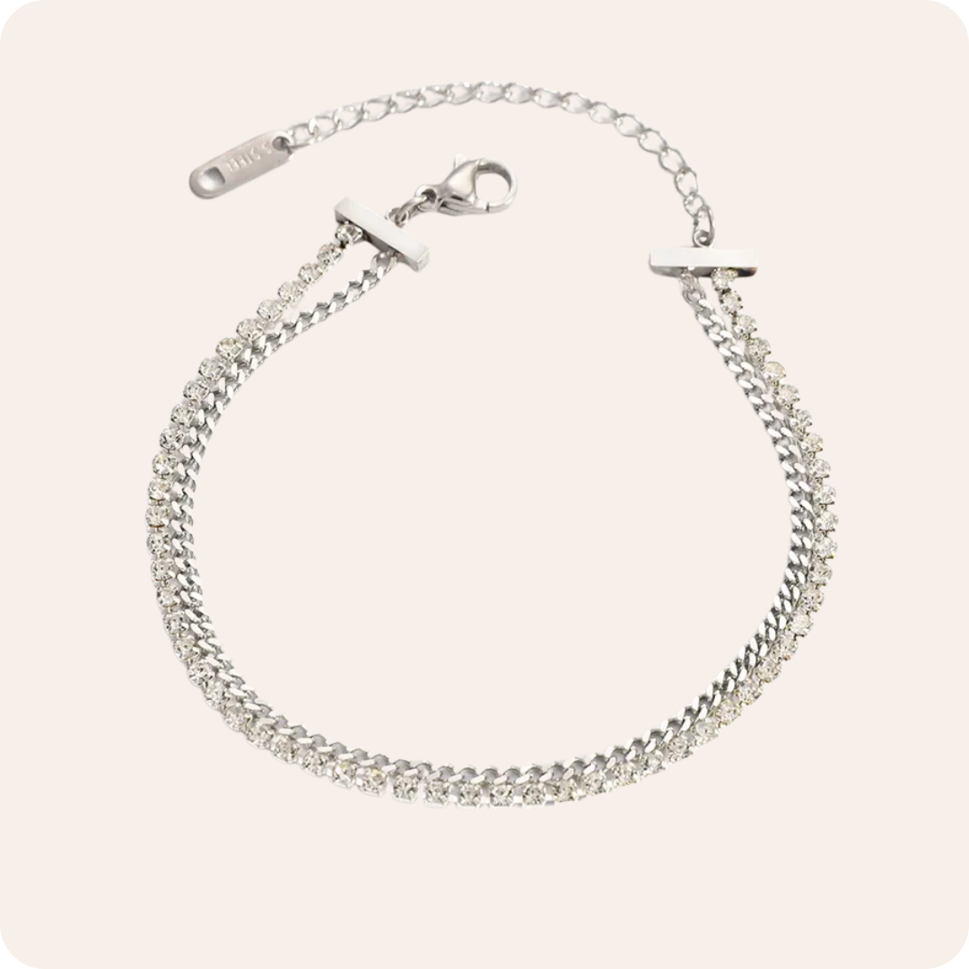 Gold Double Layer T Tennis Bracelet