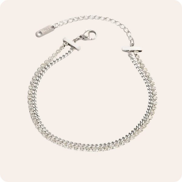 Gold Double Layer T Tennis Bracelet