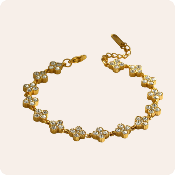Gold Easter Rhinestone Charm Bracelet