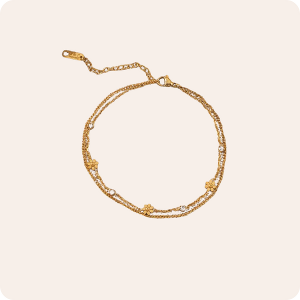Gold Flower Waterproof Cable Bracelet