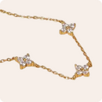 Gold Flower Zircon Bezel Bracelet
