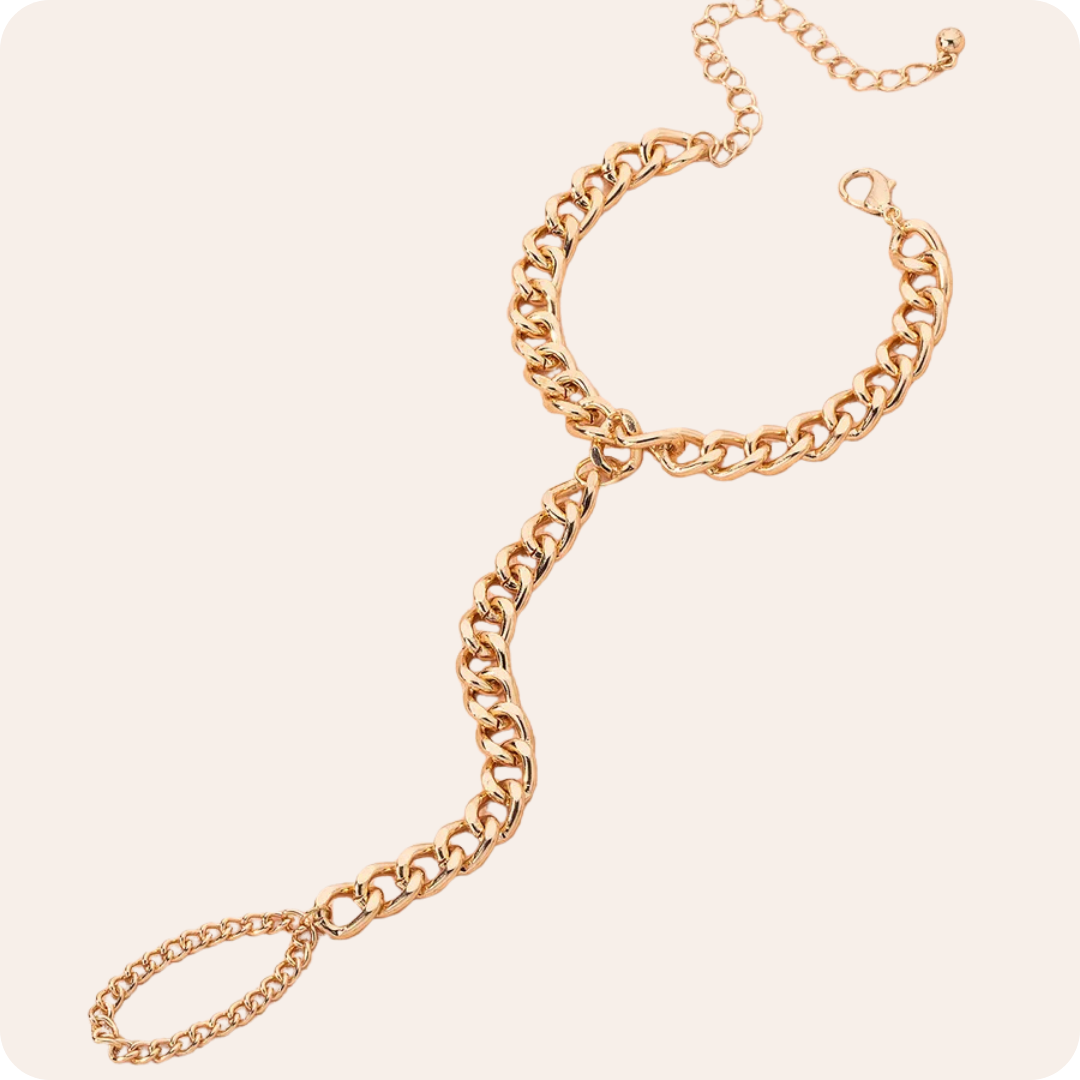 Gold Geometric Handmade Chain Bracelet