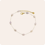 Gold Geometric Pearl Chain Bracelet