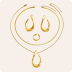 Gold Geometric Retro Jewelry Set