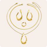 Gold Geometric Retro Jewelry Set