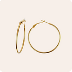 Gold Geometric Stainless Steel Hoop Earrings