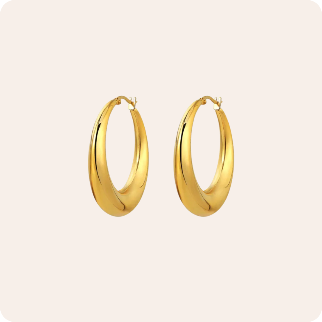 Gold Geometric Vintage Hoop Earrings