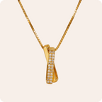 Gold Geometric Zircon Box Necklace