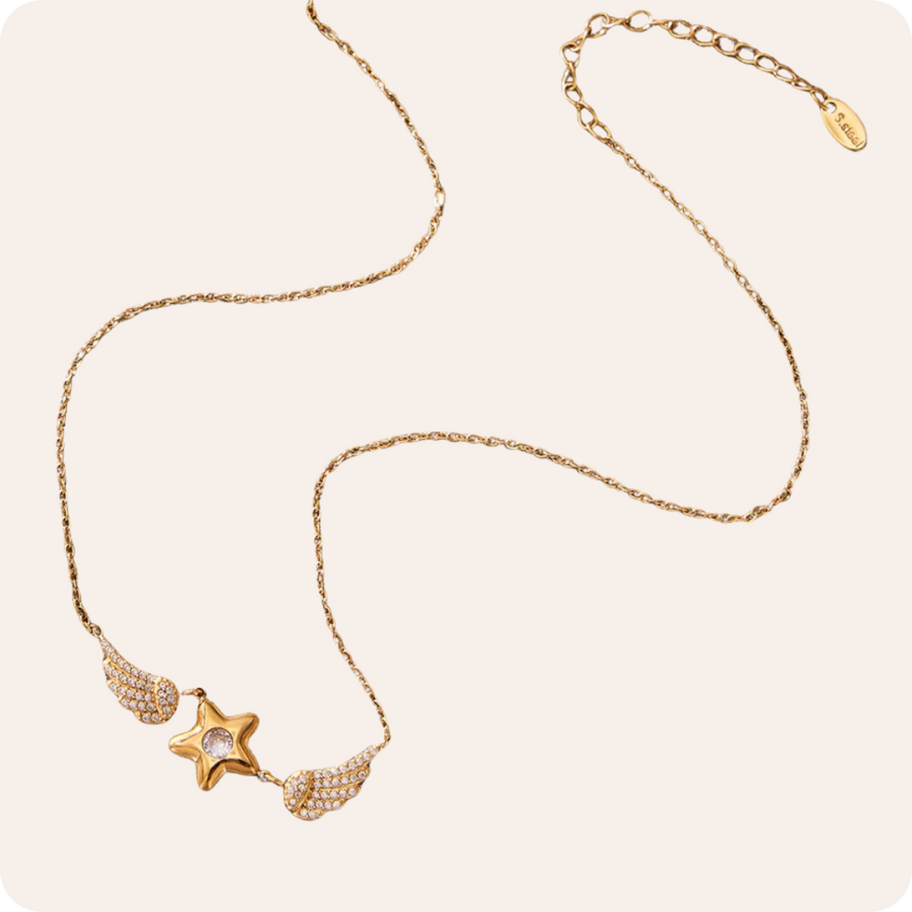 Gold Geometric Zircon Chain Necklace