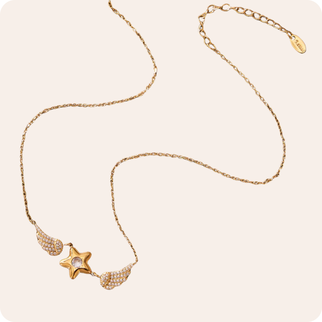 Gold Geometric Zircon Chain Necklace