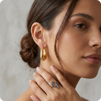 Gold Geometric Zircon Dangling Earrings