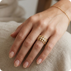 Gold Geometric Zircon Open Ring