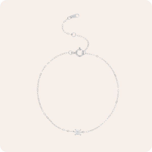 Gold Geometric Zircon Silver Bracelet