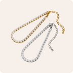 Gold Geometric Zircon Tennis Bracelet