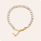 Gold Geometric Zircon Tennis Bracelet