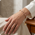 Gold Geometric Zircon Titanium Bracelet