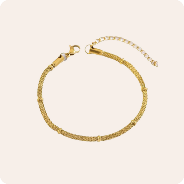 Gold Grid Waterproof Titanium Bracelet
