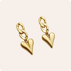 Gold Heart 14K Gold Drop Earrings