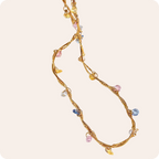 Gold Heart Zircon Snake Necklace