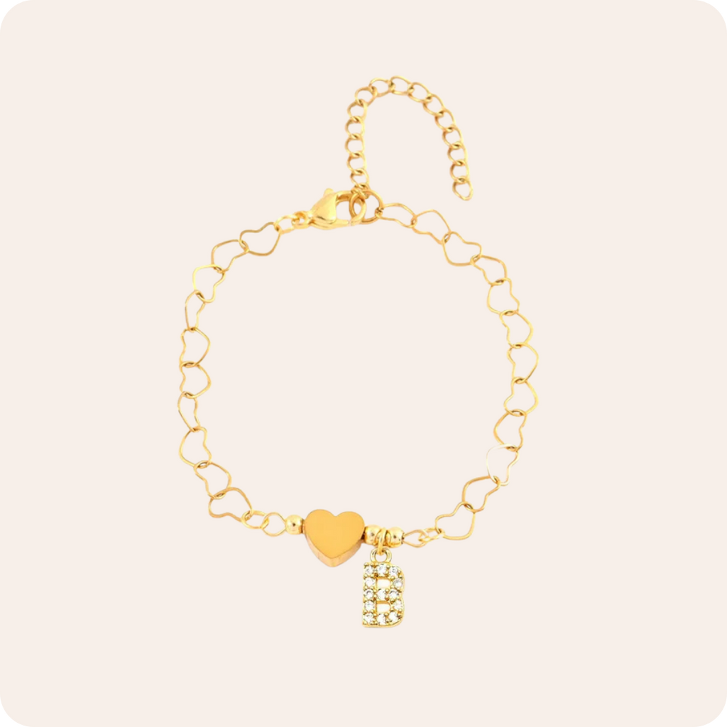 Initials Heart Zircon Bracelet
