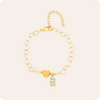 Initials Heart Zircon Bracelet