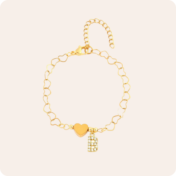 Initials Heart Zircon Bracelet