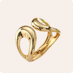 Gold Irregular Geometric Open Bangle