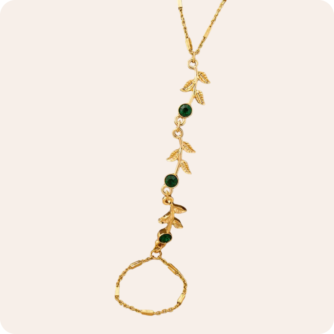Gold Leaf Natural Stone Bracelet