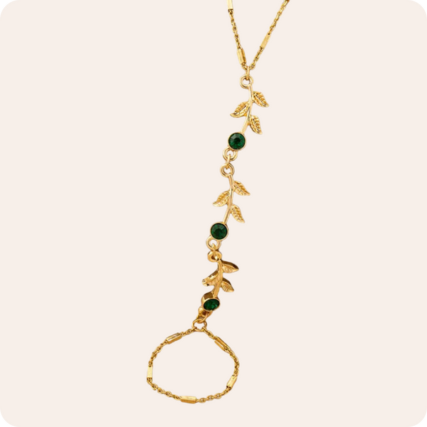 Gold Leaf Natural Stone Bracelet