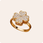 Gold Leaf Zircon Criss-Cross Ring