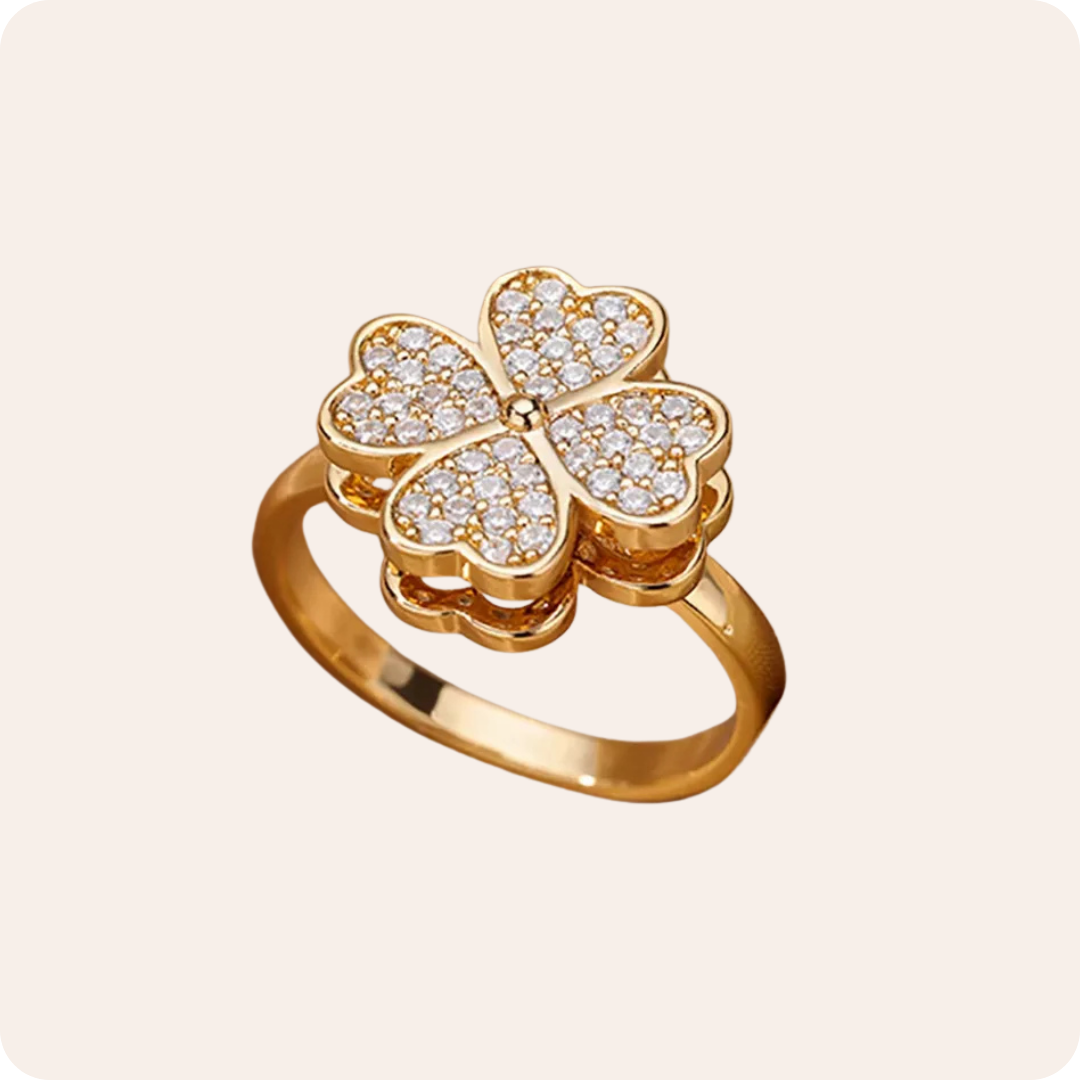 Gold Leaf Zircon Criss-Cross Ring