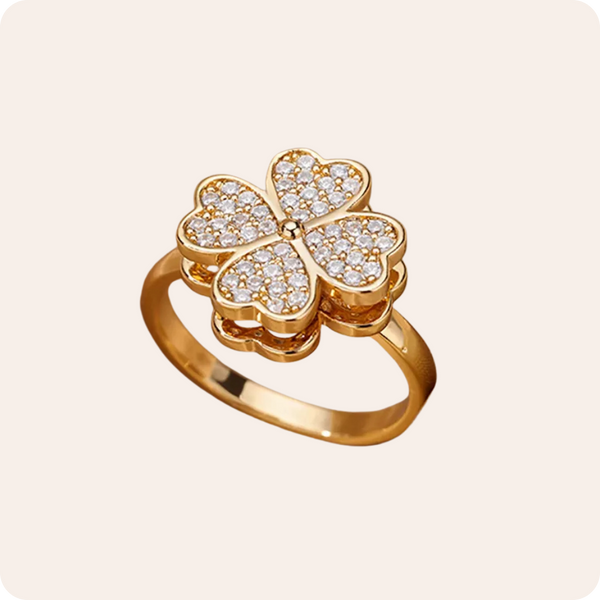 Gold Leaf Zircon Criss-Cross Ring