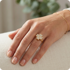 Gold Leaf Zircon Criss-Cross Ring