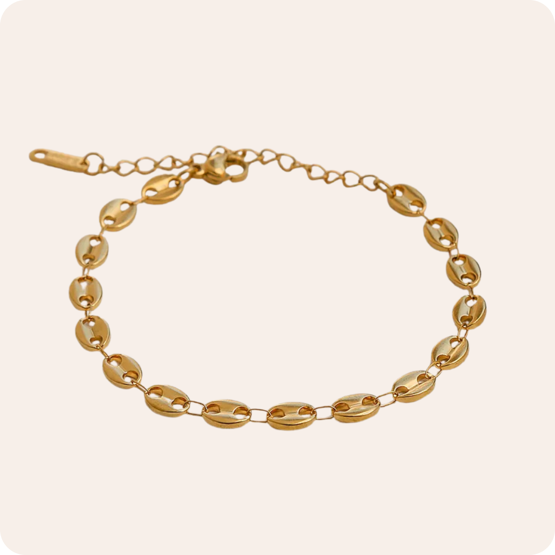 Gold Letter Minimal Stainless Steel Bracelet