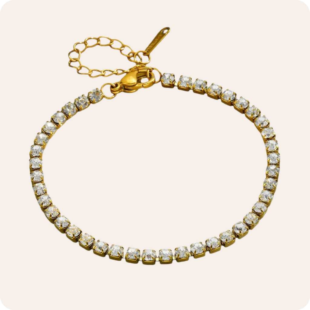 Gold Letter Zircon Unisex Bracelet