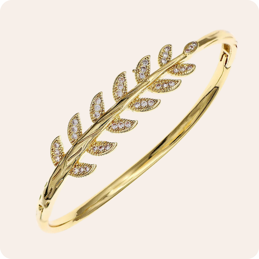 Gold Love Zircon French Bangle