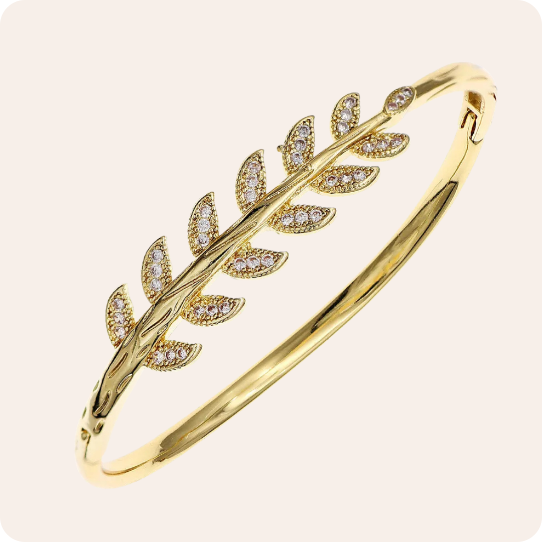 Gold Love Zircon French Bangle