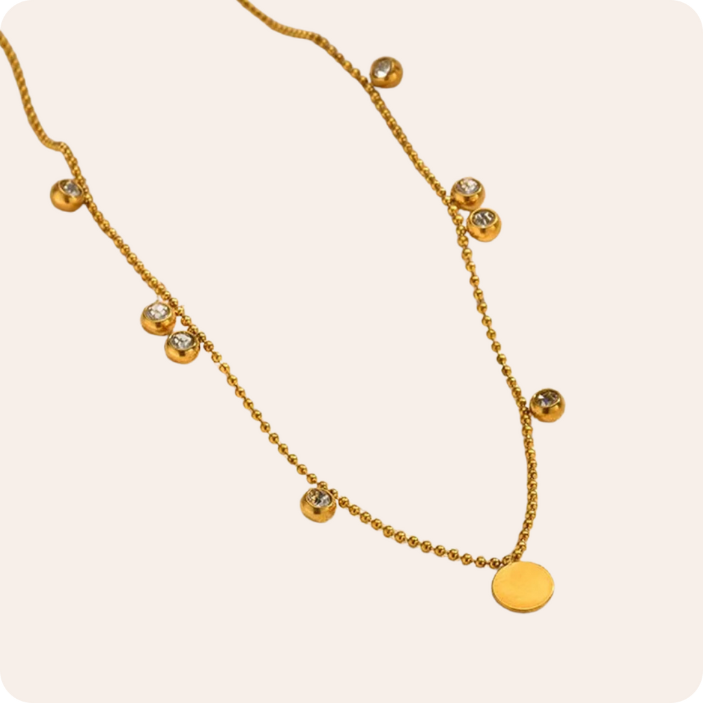 Gold Moon Snake Chain Necklace