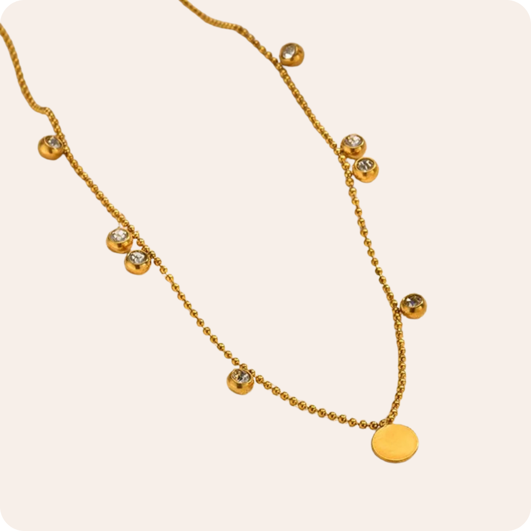 Gold Moon Snake Chain Necklace