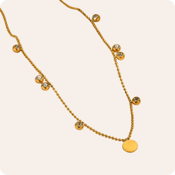 Gold Moon Snake Chain Necklace