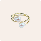 Gold Natural Pearl Open Ring
