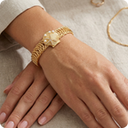 Gold Ocean Zircon Marine Bangle