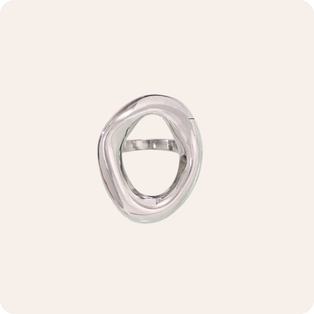 Gold Oval Hollow Minimal Ring