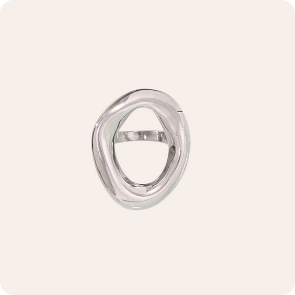 Gold Oval Hollow Minimal Ring