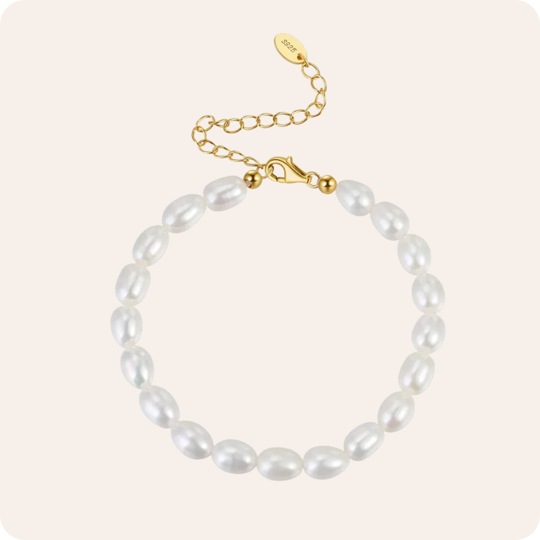 Gold Pearl Beaded Sweet Bracelet