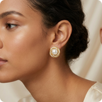 Gold Pearl Classic Stud Earrings