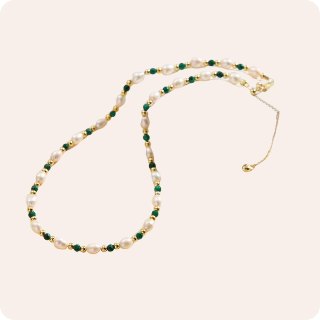 Gold Pearl Handmade Adjustable Necklace