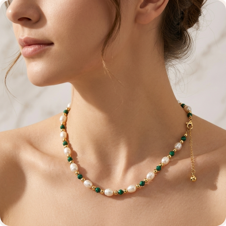 Gold Pearl Handmade Adjustable Necklace