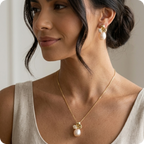 Gold Pearl Petal Jewelry Set